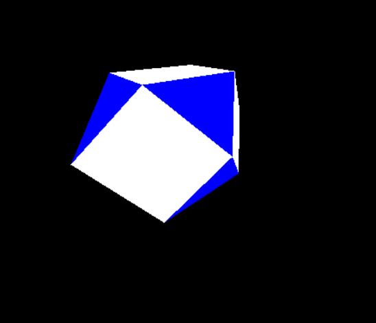 Shape created using points on a cube as reference points.