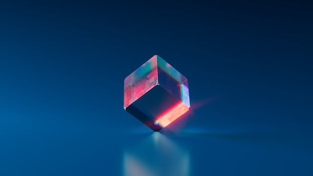 Computer generated cube floating